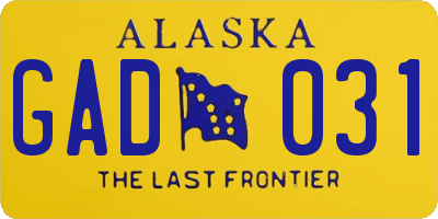 AK license plate GAD031