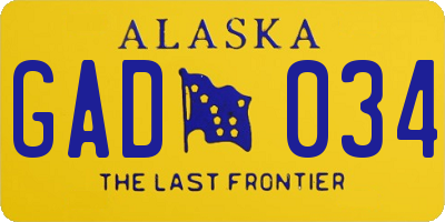 AK license plate GAD034