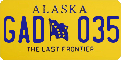 AK license plate GAD035