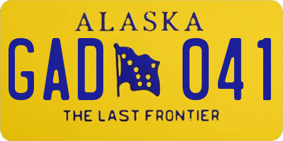 AK license plate GAD041