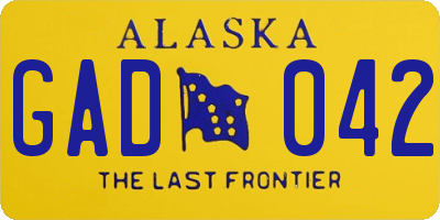 AK license plate GAD042