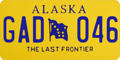 AK license plate GAD046