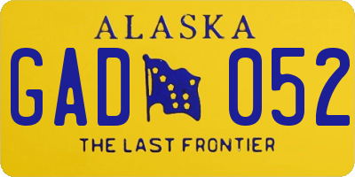 AK license plate GAD052