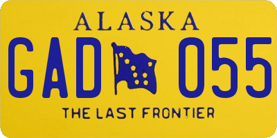AK license plate GAD055
