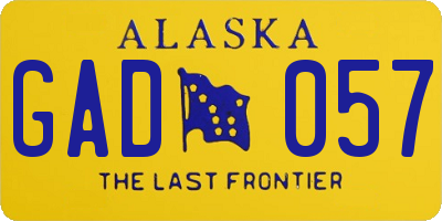 AK license plate GAD057