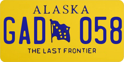 AK license plate GAD058