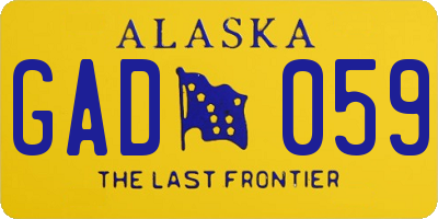 AK license plate GAD059