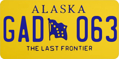 AK license plate GAD063