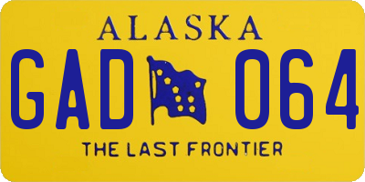 AK license plate GAD064