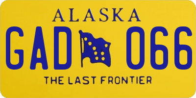 AK license plate GAD066