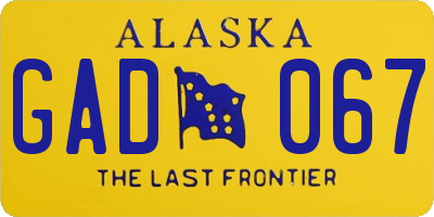 AK license plate GAD067