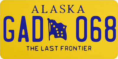 AK license plate GAD068