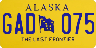 AK license plate GAD075