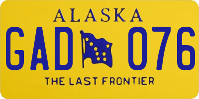 AK license plate GAD076