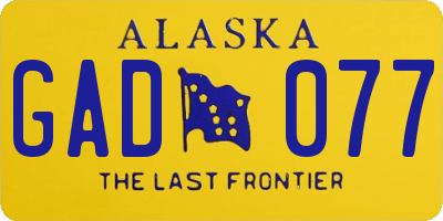 AK license plate GAD077