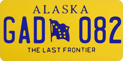 AK license plate GAD082