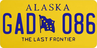 AK license plate GAD086