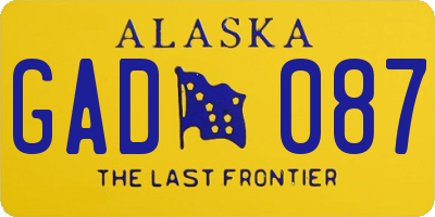 AK license plate GAD087