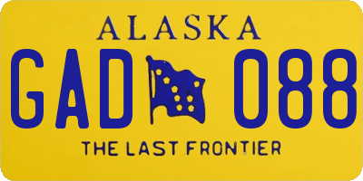 AK license plate GAD088