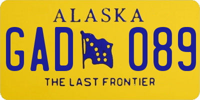 AK license plate GAD089