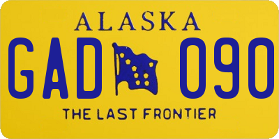 AK license plate GAD090