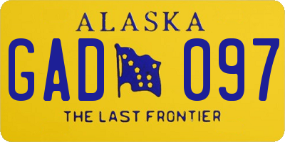 AK license plate GAD097