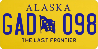 AK license plate GAD098