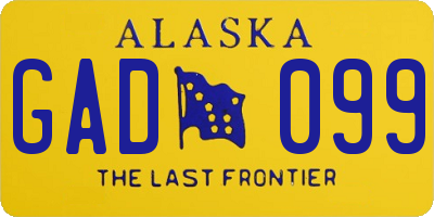 AK license plate GAD099