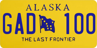 AK license plate GAD100