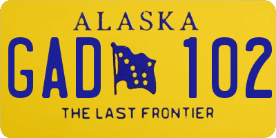 AK license plate GAD102