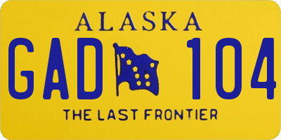 AK license plate GAD104