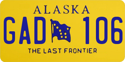 AK license plate GAD106