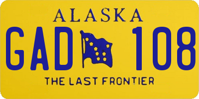 AK license plate GAD108