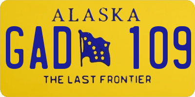 AK license plate GAD109