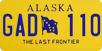 AK license plate GAD110