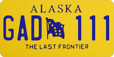 AK license plate GAD111