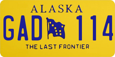 AK license plate GAD114