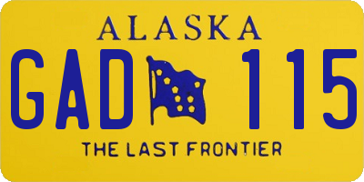 AK license plate GAD115