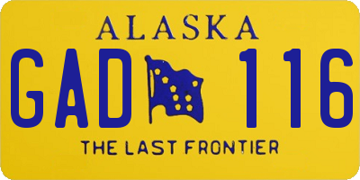AK license plate GAD116