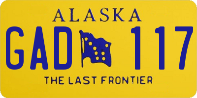 AK license plate GAD117