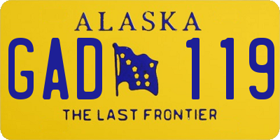 AK license plate GAD119