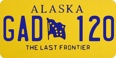 AK license plate GAD120