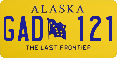 AK license plate GAD121