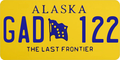 AK license plate GAD122