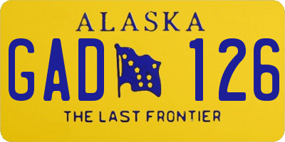 AK license plate GAD126