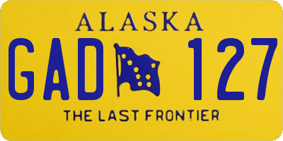 AK license plate GAD127