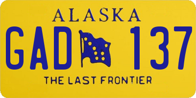 AK license plate GAD137