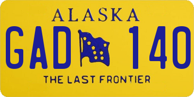 AK license plate GAD140