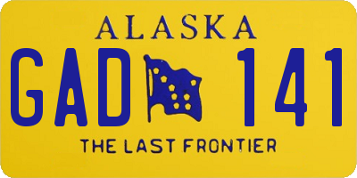 AK license plate GAD141