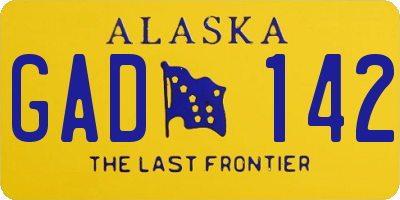 AK license plate GAD142